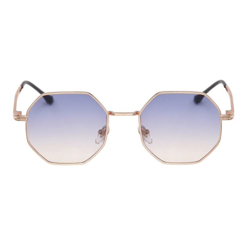 Luxury Square Sunglasses Man Woman Fashion Small Frame Polygon Sun Glasses Metal Vintage Retro Brand Octagon Gafas De Sol