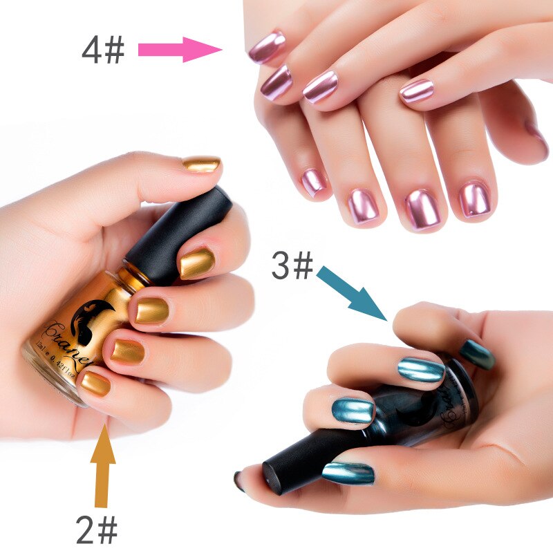 New 14 Colors Mirror nail Sexy Metallics Nail Polish Soak Off Nail Art For Women Girl beauty Makeup Tool Semi Permanent Varnish