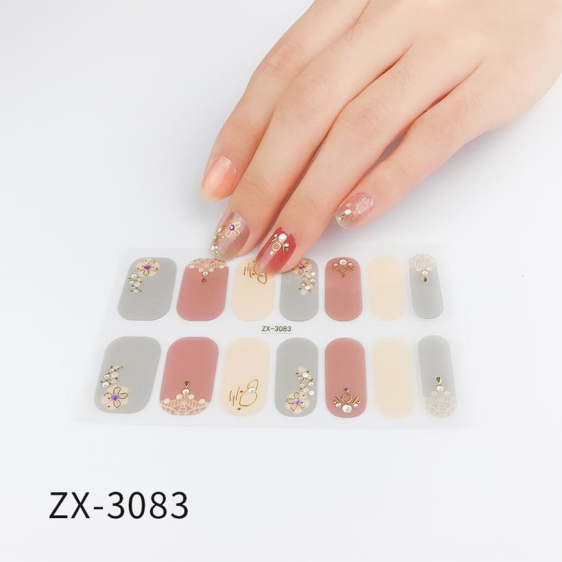 Recuerdame 1pc Flower Nail Sticker New Styles 3D Rhinestones Adhesive Sliders for Women Nails Art Decal Manicure Drop Ship