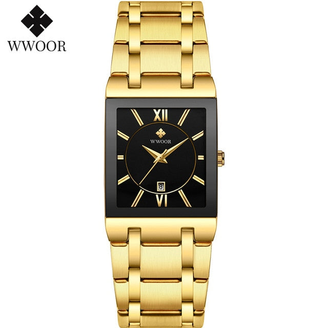 Simple Women Watches Fashion Square Quartz Watch Womens WWOOR Top Brand Luxury Gold Ladies Dress Business Waterproof Wrist Watch