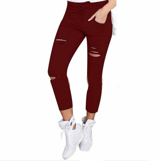 2022 New Ripped Jeans For Women Women New Ripped Trousers Stretch Pencil Pants Leggings Women Jean Casual Slim Ladies Jeans