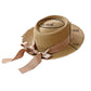 Ymsaid New Summer Sun Hats Women Fashion Girl Straw Hats Ribbon Bow Beach Hat Casual Straw Flat Top Panama Hat Bone Feminino