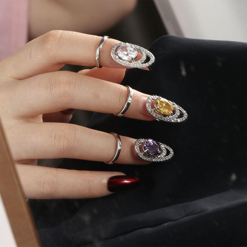 New Fashion Hollow Nail Ring Charm Crystal Finger Nail Rings For Women Lady Rhinestone Fingernail Protective