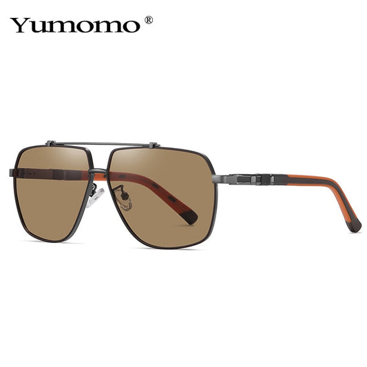Fashion Square Polarized Sunglasses Outdoor Sunshade Glasses Women Men Luxury Metal Frames Eyewear Black Tea Eyeglasses UV400