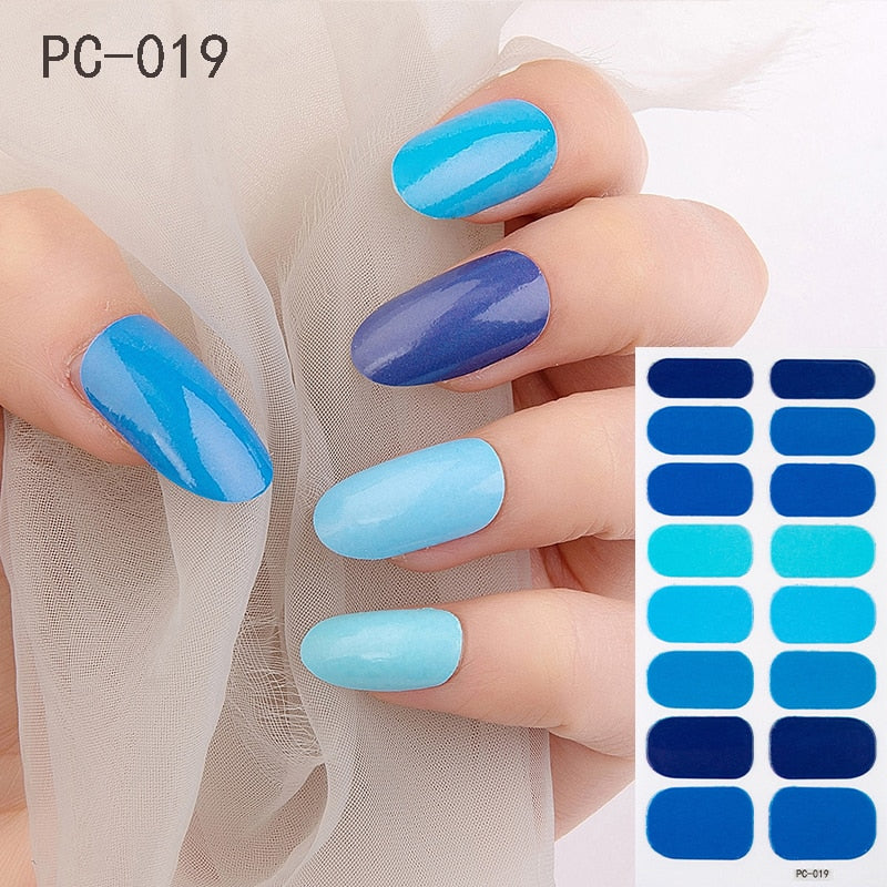 16tips/sheet Beauty Nail Art Sticker Wholesale Nail Polish Full Stickers Pregnant Women Available Solid Color Nails DIY Manicure