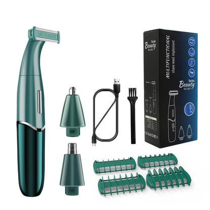 4 in 1 Painless Hair Trimmer for Lady Women & Man Hair Removal Intimate Areas Nose & Ear Haircut Rasor Clipper Shaver Facial USB