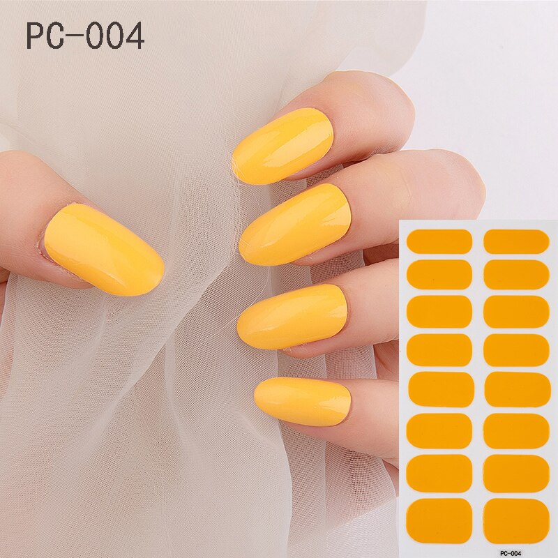 16tips/sheet Beauty Nail Art Sticker Wholesale Nail Polish Full Stickers Pregnant Women Available Solid Color Nails DIY Manicure