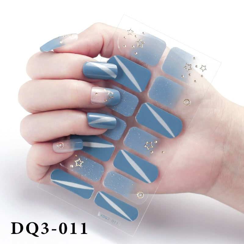 14Pcs /Sheet Nail Stickers Luxury Design Nail Polish Stickers Factory Price Full Cover Nail Charms for Manicure Women Beauty