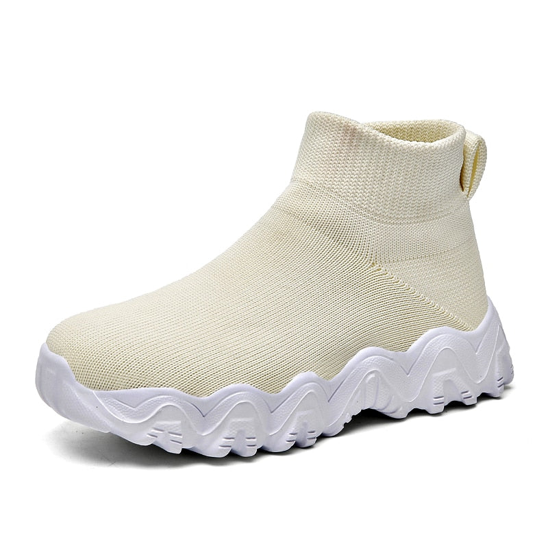 Women&#39;s Chunky Sneakers Breathable Yellow Fashion Women Shoes 2021 New Female Platform Casual Woman Flats Loafers Socks Sneakers