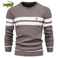 2022 New Fall Pullover Sweater Men's O-neck Splicing Long-sleeved Warm Thin Sweater Men's Fashion Casual Sweater Clothing Men