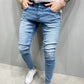 Men&#39;s Ripped Jeans Streetwear Men&#39;s Black Jeans Slim Fit Hip Hop Leggings High Quality Four Seasons Denim Clothing Casual Pants