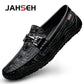 JAHSEH Men Cow Leather Crocodile Grain Style Loafers High Quality Business Casual Shoes Handmade Men Genuine Leather Moccasins