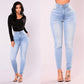 Sexy Jeans Women Denim Skinny Pants High Waist Stretch Lady Jeans Push Up Leggings Slim Pockets Button Pencil Jeans Women Pants