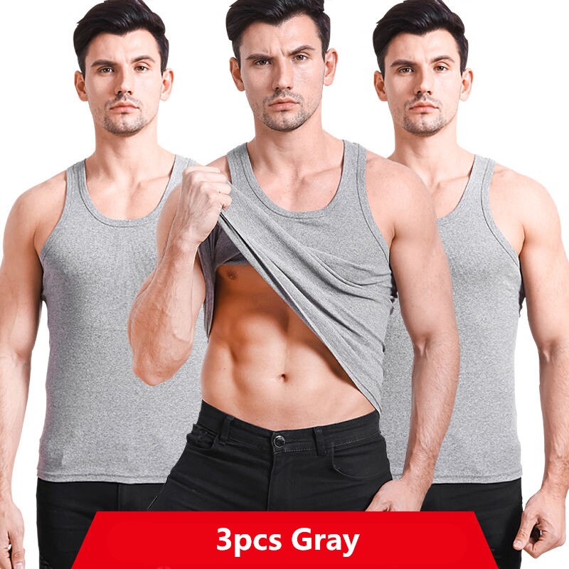 3 Pack Men Cotton Vest Narrow Broad Shoulders Tank Tops Underwear Boy Under Clothes T- Shirts Sleeveless Singlets Undershirt