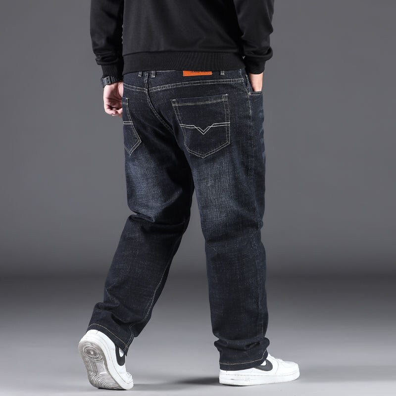 10XL Oversize Black Jeans Men Plus Size 50 Denim Pants Husband Breathable Loose Trousers Men Streetwear Baggy Jeans Casual Pants