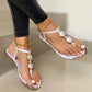 2022 New Summer Sandals Women Fashion Casual Beach Outdoor Flip Flop Sandals Metal Decoration Ladies Flat Shoes Big Size 35-43