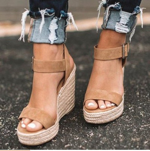 2022 New Ladies Shoes Platform Sandals Women Comfortable Wedges High Heels Pumps Sandalas Espadrilles Female Summer Plus Size 43