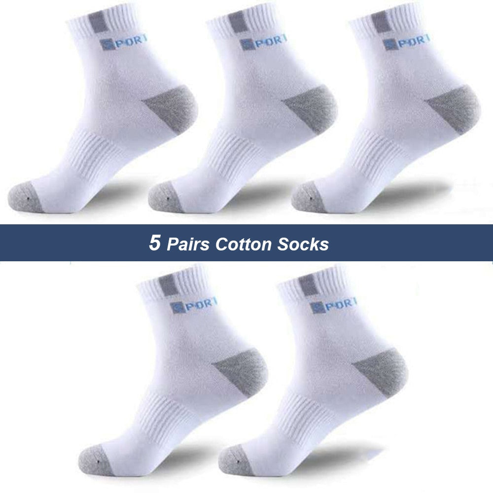 5 Pair Bamboo Fiber Autumn Winter Men Socks Breathable Cotton Sports Sock Breathable Deodorant Business Socks Plus Size 38-47