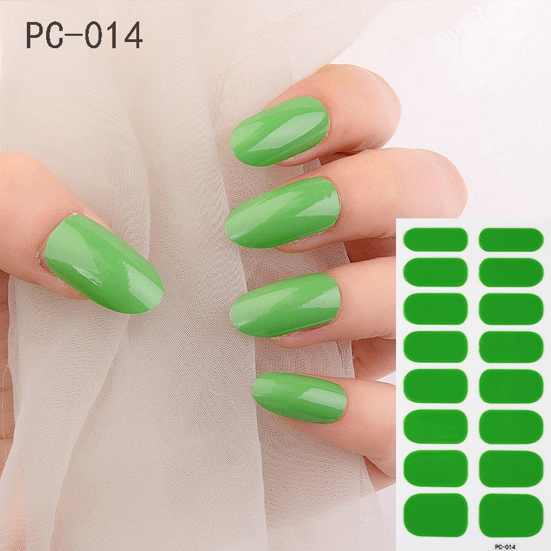 16tips/sheet Beauty Nail Art Sticker Wholesale Nail Polish Full Stickers Pregnant Women Available Solid Color Nails DIY Manicure