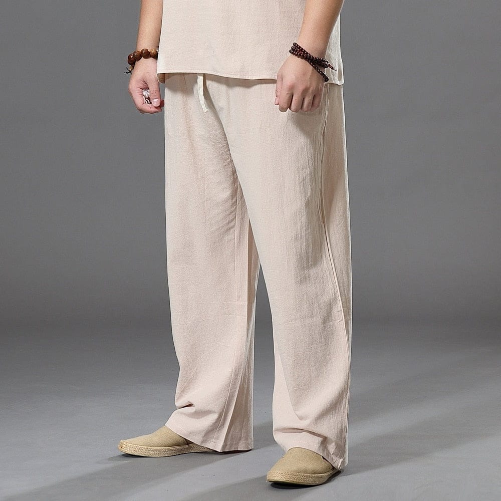 Pants Large Size Summer Men&#39;s Cotton Tall Big Sizes Wide Leg Linen Pant Oversized Jogger Trousers Male Plus Size Loose Pants Men