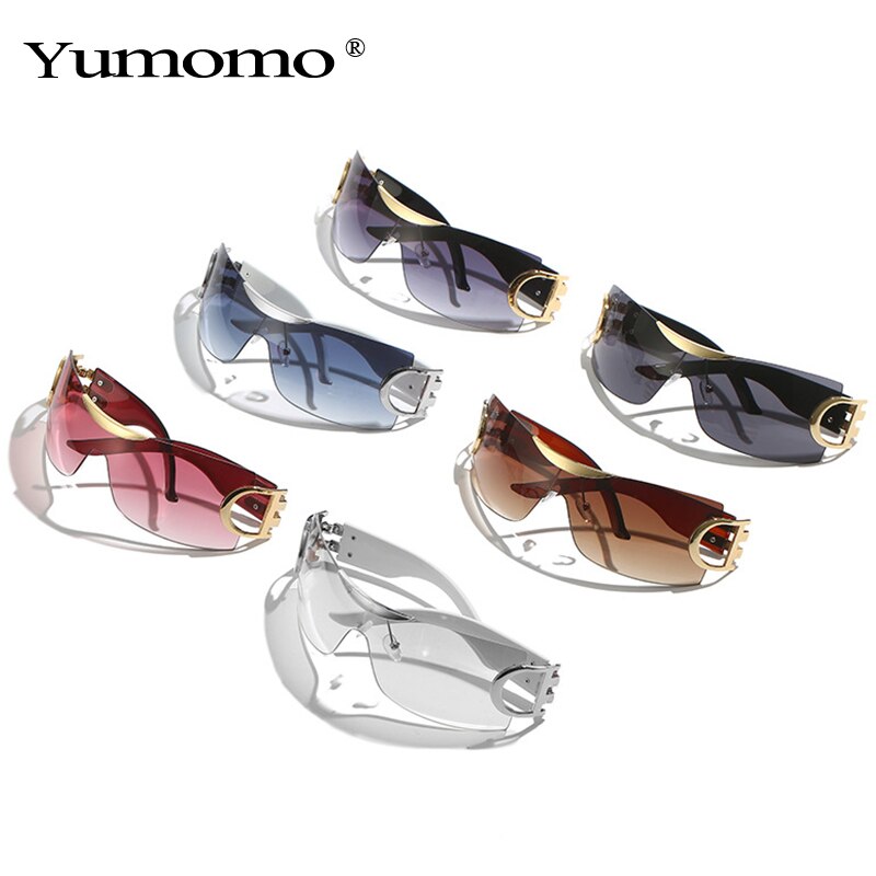 Luxury Brand 2000'S Sport Sunglasses New Women Punk Sun Glasses Goggle Female UV400 Y2k Shades Eyewear Eyeglasses De Sol Oculos