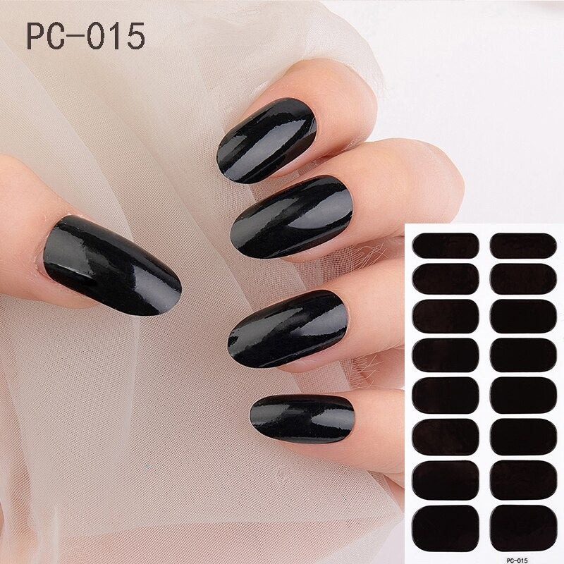 16tips/sheet Beauty Nail Art Sticker Wholesale Nail Polish Full Stickers Pregnant Women Available Solid Color Nails DIY Manicure