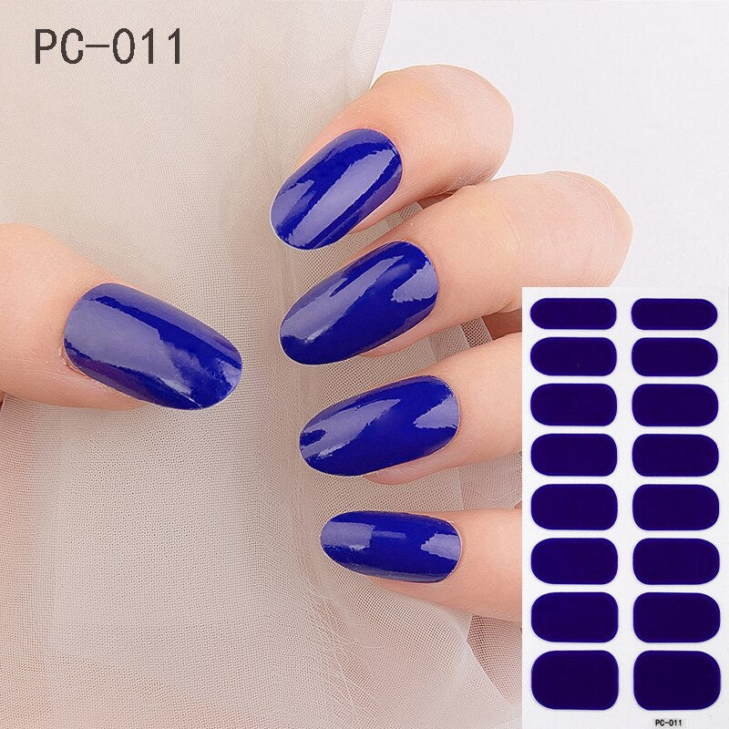 16tips/sheet Beauty Nail Art Sticker Wholesale Nail Polish Full Stickers Pregnant Women Available Solid Color Nails DIY Manicure