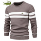 2022 New Fall Pullover Sweater Men's O-neck Splicing Long-sleeved Warm Thin Sweater Men's Fashion Casual Sweater Clothing Men