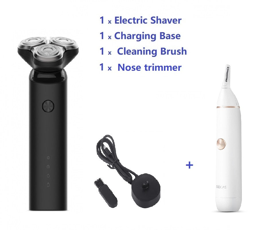 Xiaomi Mijia Electric Shaver Razor Shaving Beard Machine for Men Dry Wet Beard Trimmer Rechargeable washable 3D head Dual Blades