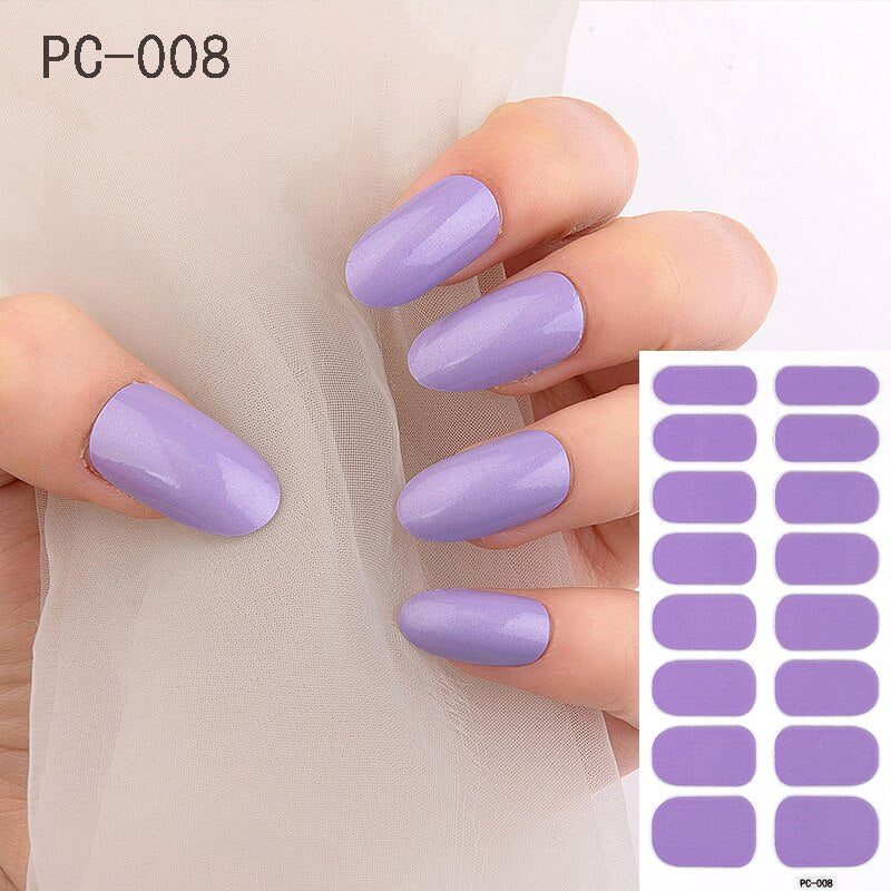 16tips/sheet Beauty Nail Art Sticker Wholesale Nail Polish Full Stickers Pregnant Women Available Solid Color Nails DIY Manicure