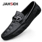 JAHSEH Men Cow Leather Crocodile Grain Style Loafers High Quality Business Casual Shoes Handmade Men Genuine Leather Moccasins