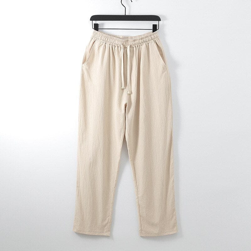 Pants Large Size Summer Men&#39;s Cotton Tall Big Sizes Wide Leg Linen Pant Oversized Jogger Trousers Male Plus Size Loose Pants Men