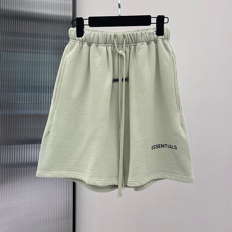 Fashion Brand Men's Essential Shorts Reflective Letter Streetwear Hip Hop Cotton Shorts Sports Outdoor Leisure Running Shorts