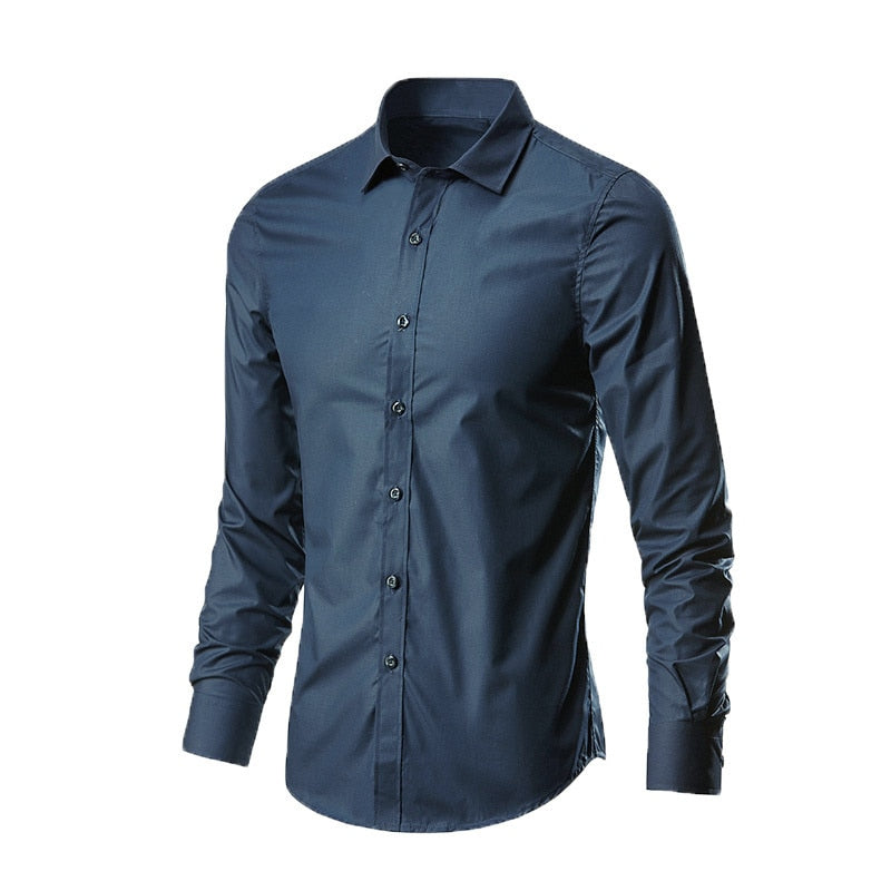 Men&#39;s Stretch Business Formal Dress Shirts Slim Fit Korean Fashion Blouse Luxury Social Shirts For Men