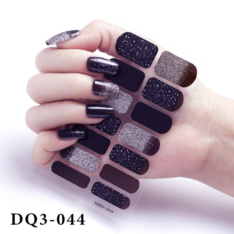 14Pcs /Sheet Nail Stickers Luxury Design Nail Polish Stickers Factory Price Full Cover Nail Charms for Manicure Women Beauty