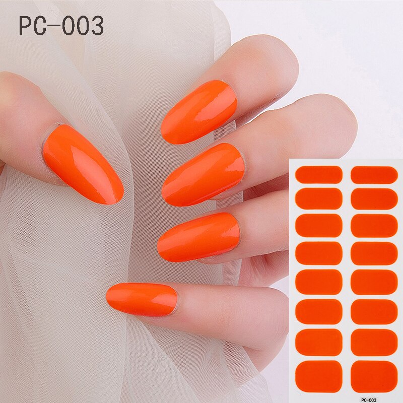 16tips/sheet Beauty Nail Art Sticker Wholesale Nail Polish Full Stickers Pregnant Women Available Solid Color Nails DIY Manicure