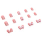 Pink False Nail Patch Shiny Silver Diamond Short Press On Nail Finished Product For Women Removable 1ml