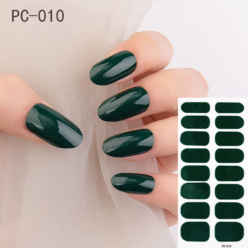 16tips/sheet Beauty Nail Art Sticker Wholesale Nail Polish Full Stickers Pregnant Women Available Solid Color Nails DIY Manicure