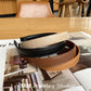 Vintage PU Leather Headband Hairbands Solid Headwear for Women Girls Fashion Hair Band Chic Hair Hoop Hair Accessories