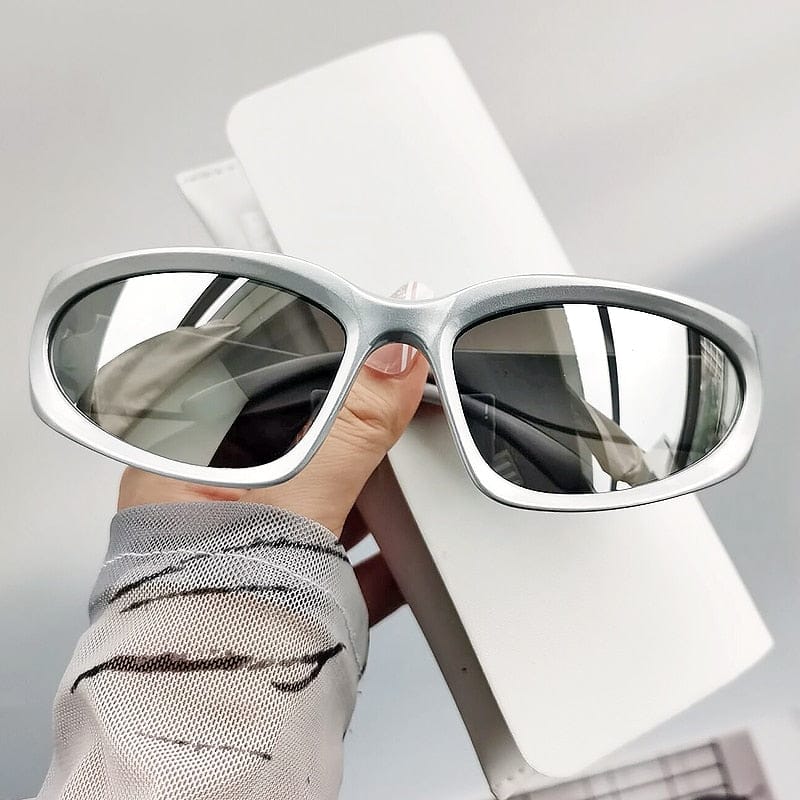 Popular Women&#39;s Sunglasses 2022  Punk Sunglasses Unique Sports Sun Glasses Men UV400 Goggle Shades Mirror Colorful Y2k Eyewear