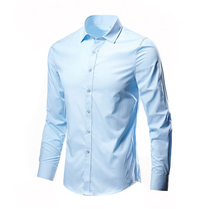 Men&#39;s Stretch Business Formal Dress Shirts Slim Fit Korean Fashion Blouse Luxury Social Shirts For Men