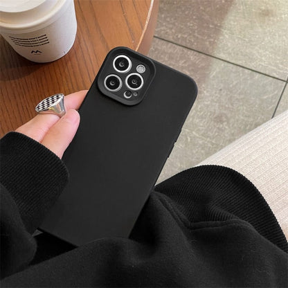 Luxuly High-end Black Grey Shockproof Silicone TPU Phone Case For Iphone 14 13 12 11 Pro Max X Xs XR Men Soft Protect Lens Cover