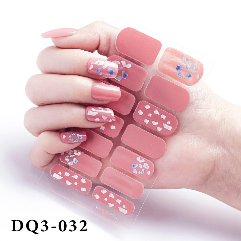 14Pcs /Sheet Nail Stickers Luxury Design Nail Polish Stickers Factory Price Full Cover Nail Charms for Manicure Women Beauty