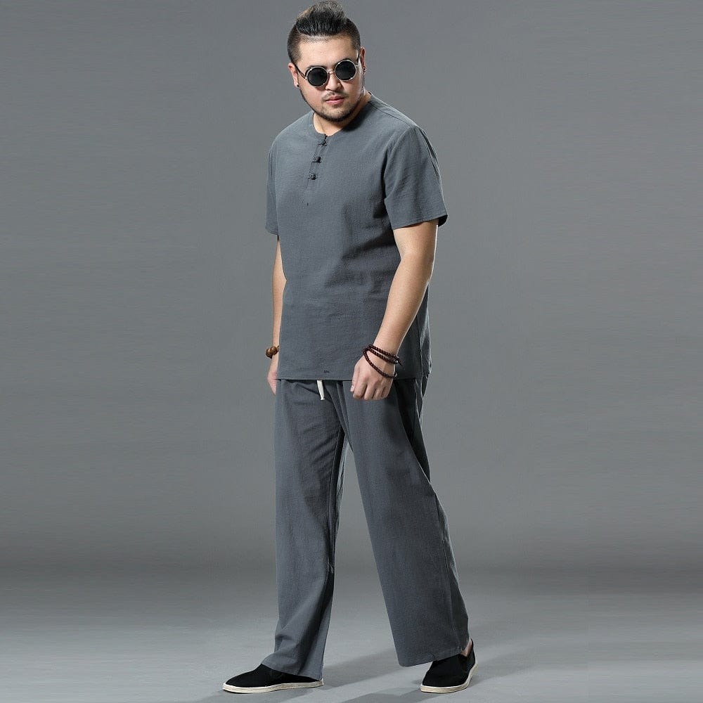 Pants Large Size Summer Men&#39;s Cotton Tall Big Sizes Wide Leg Linen Pant Oversized Jogger Trousers Male Plus Size Loose Pants Men