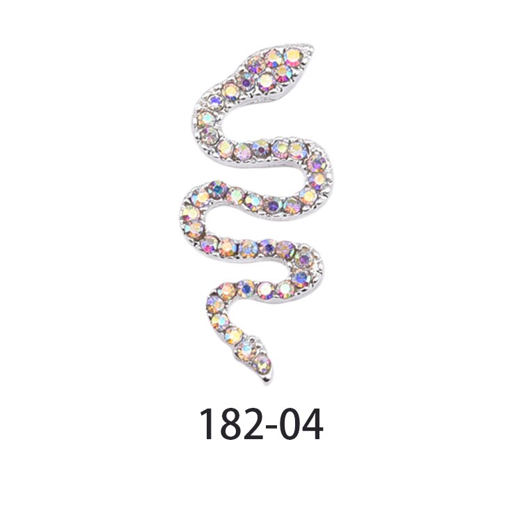 5/10pcs Large Small Big Flatback Luxury 3d Metal Snake Nail Shape Charms Nail Art Rhinestones Jewelry Decor For Women TJ182