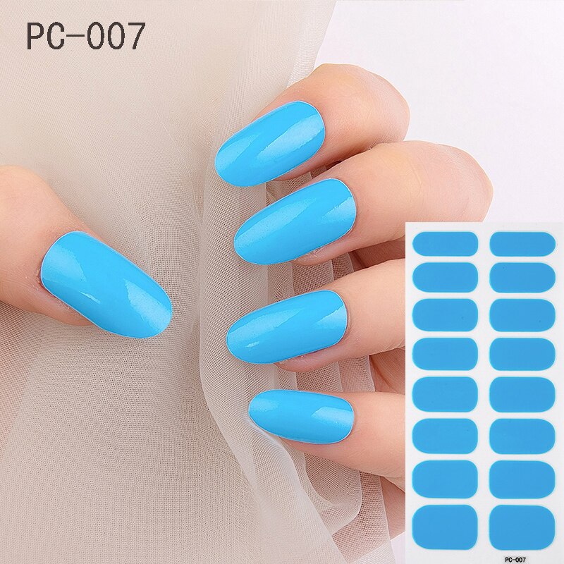 16tips/sheet Beauty Nail Art Sticker Wholesale Nail Polish Full Stickers Pregnant Women Available Solid Color Nails DIY Manicure