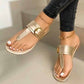 2022 New Summer Sandals Women Fashion Casual Beach Outdoor Flip Flop Sandals Metal Decoration Ladies Flat Shoes Big Size 35-43