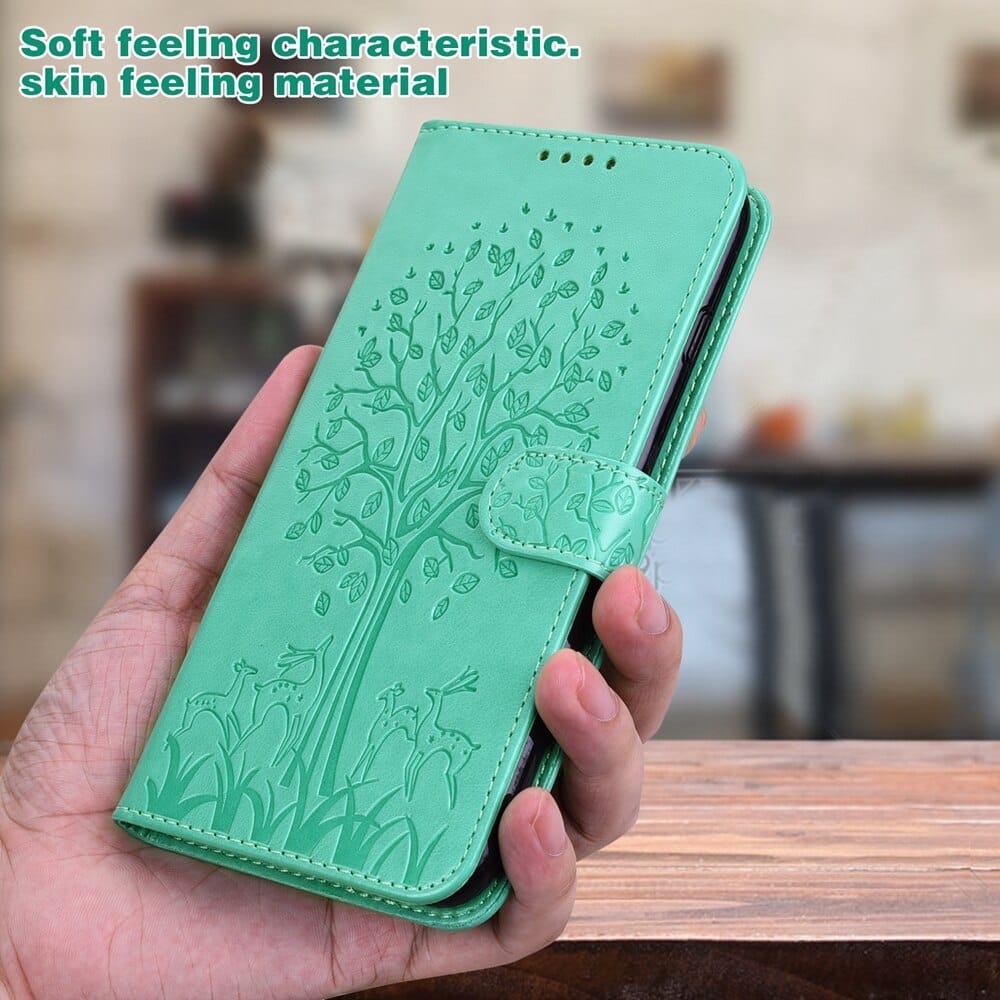 Flip Leather Case for Motorola MOTO E7i Power G20 G10 G30 G22 G60 G9 Plus Cases Tree Deer Magnetic Wallet Phone Back Cover Women