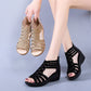 Crystal Sandals Women Wedges Comfortable High Heels Hollow Out Zipper Sandals Women Shoes Comfortable Flat Stylish Sandals