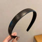 Vintage PU Leather Headband Hairbands Solid Headwear for Women Girls Fashion Hair Band Chic Hair Hoop Hair Accessories